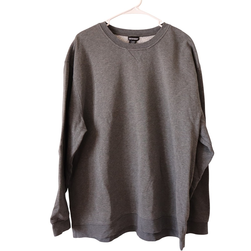 JOE BOXER Mens Gray Crewneck Long Sleeve Sweatshirt Size 2XL Sunfaded Distressed